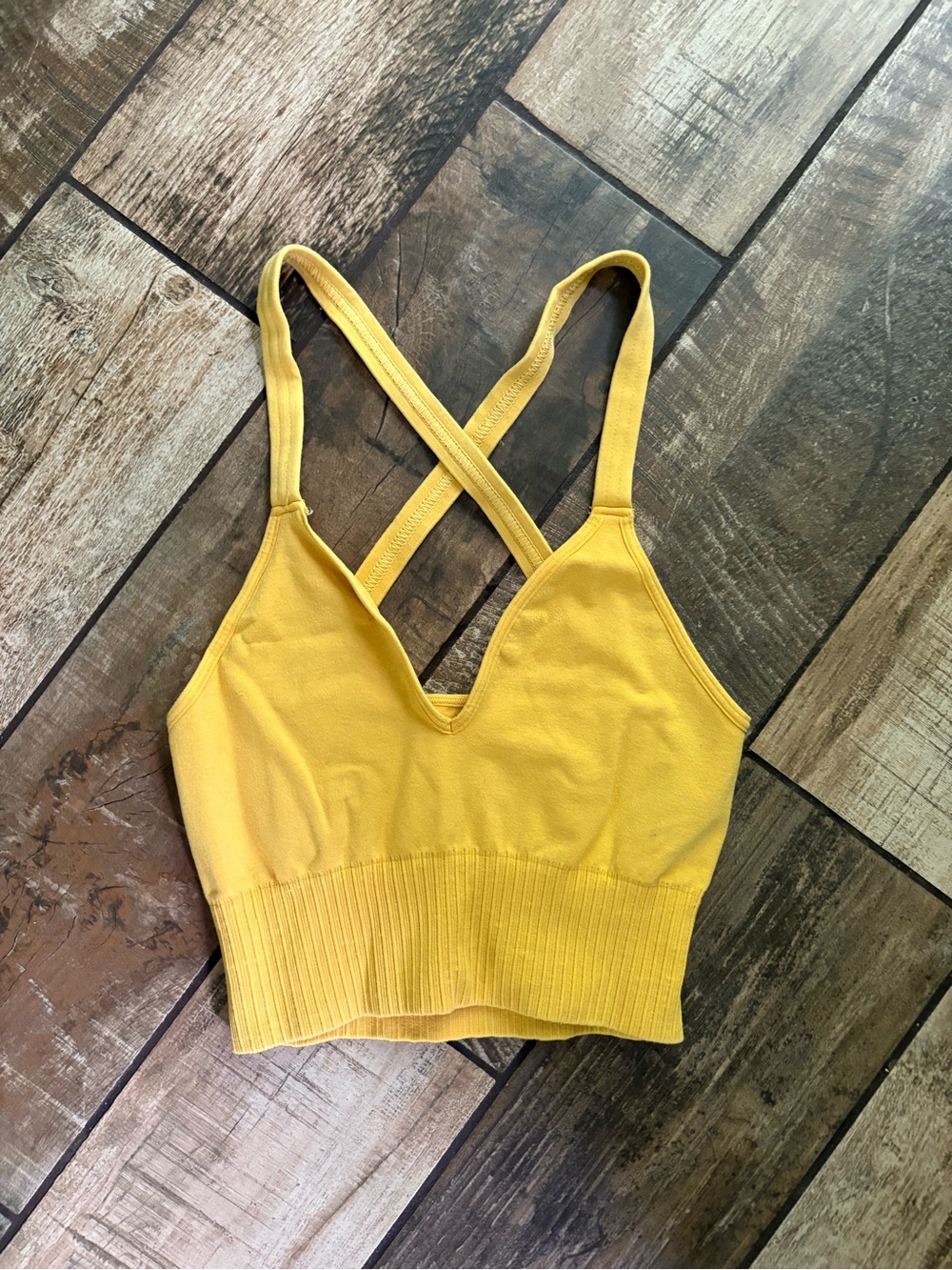 Free People Movement Good Karma Crop Racerback Sports Bra Longline Ribbed Tank